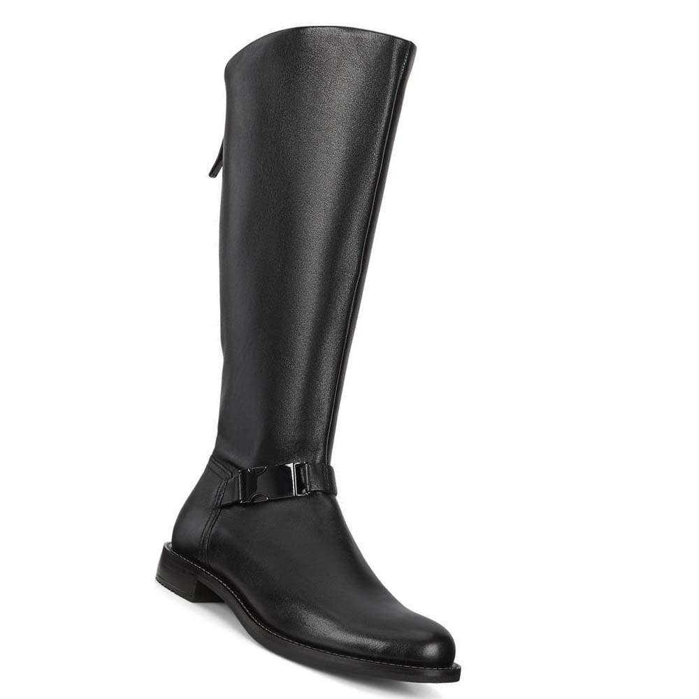 Women's Ecco Sartorelle 25 High-cut Buckled Boots Black | Canada 24GSO